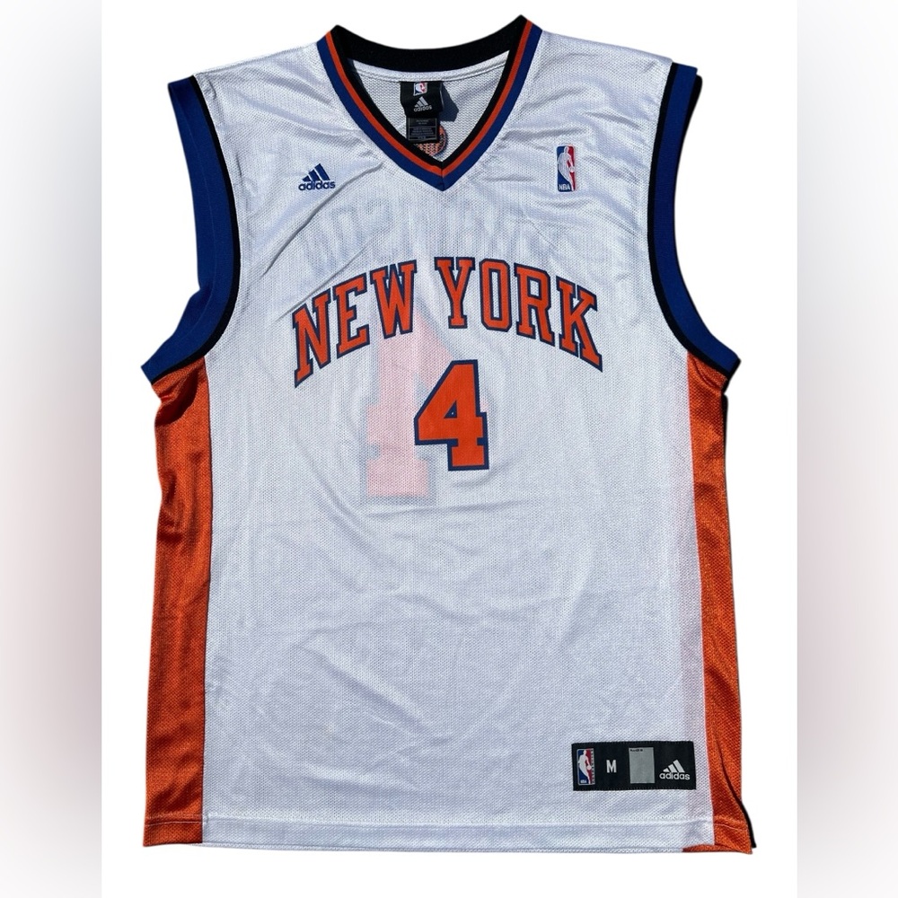 Vintage Adidas NBA New York Knicks #4 Nate Robinson Mesh Basketball Jersey Sz M